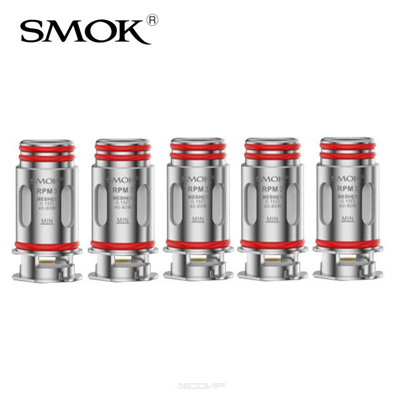 Pack 5 résistances RPM 3 Meshed Smok - 0.15 Ohm