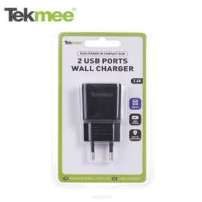 Chargeur Adaptateur Secteur 2 ports usb 2.4A tekmee