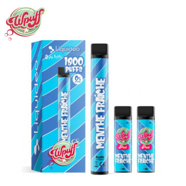 Wpuff 1800 1 Batterie + 3 Pods Menthe Fraîche Liquideo Wpuff 1800 1 Batterie + 3 Pods Menthe Fraîche Liquideo