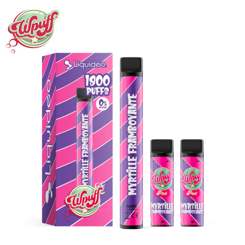 Wpuff 1800 1 Batterie + 3 Pods Myrtille Framboyante Liquideo