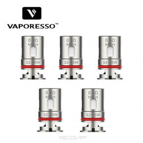 Pack de 5 résistances GTX Vaporesso - GTX Mesh 0.3 ohm