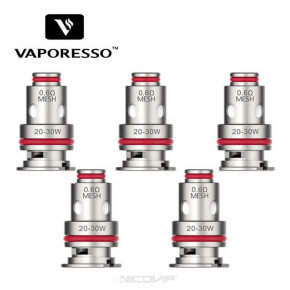 Pack de 5 résistances GTX Vaporesso - GTX Mesh 0.6 ohm