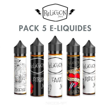 Pack 5 E liquide Religion Juice 50ml