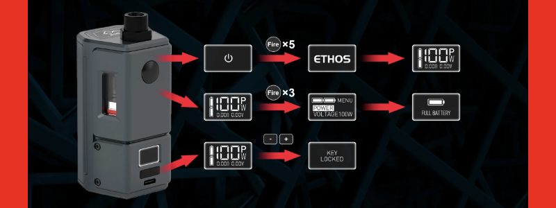 Modes de vape du kit Ethos Boro Dovpo