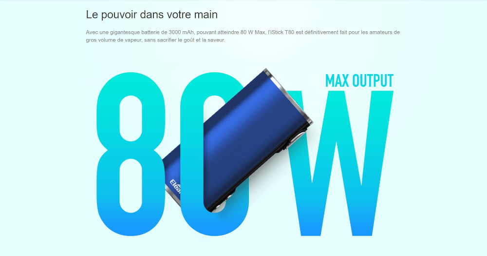 Box iStick T80 3000mAh Eleaf puissance