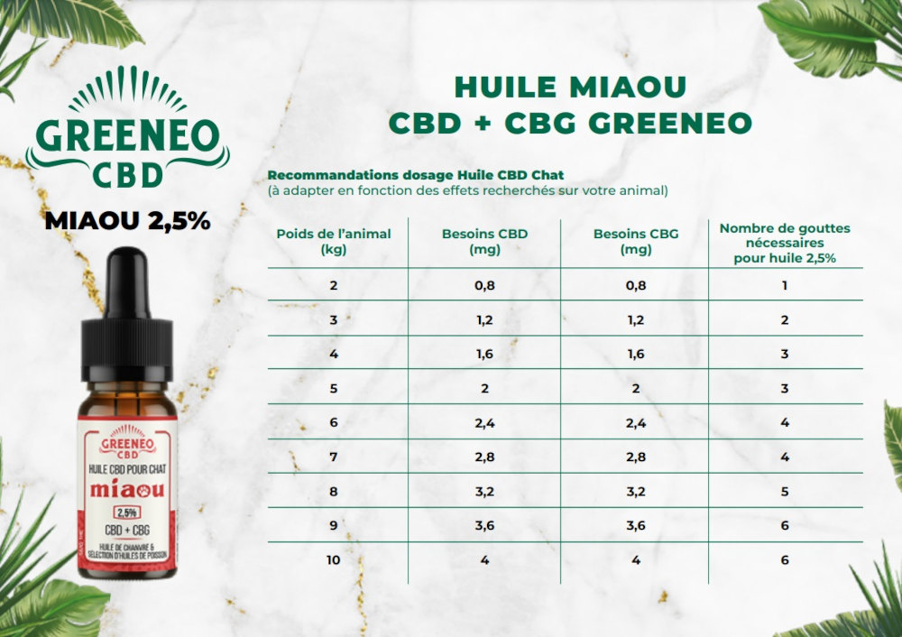 huile cbd pour chat miaou greeneo