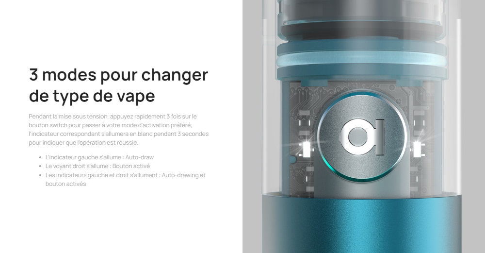 Kit Pod Cyber G 850mah Aspire modes de vape