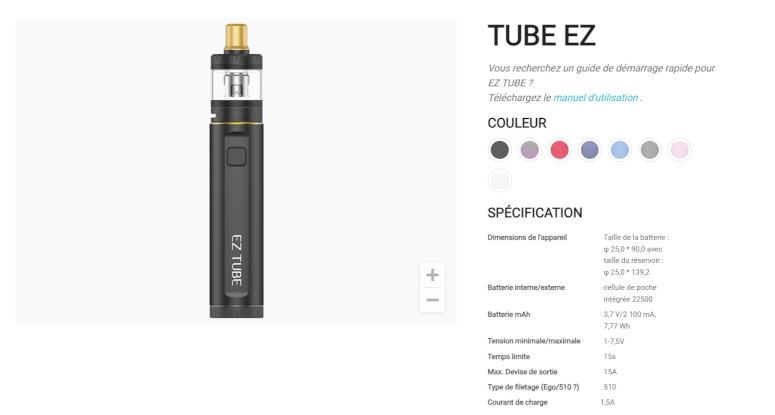 Kit Pod EZ Tube Innokin caractéristiques