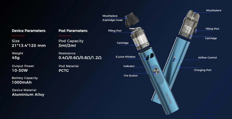 Kit Pod Feelin A1 1000mAh Nevoks fiche technique