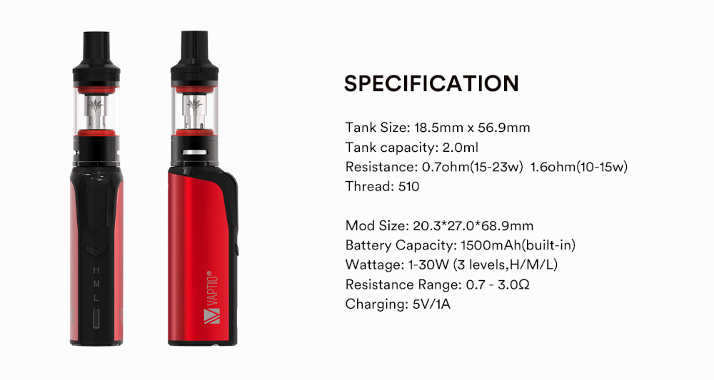 Kit Cosmo Vaptio caractéristiques