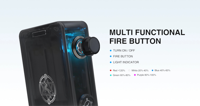 Bouton fire multi fonction Led box P200 Lost Vape